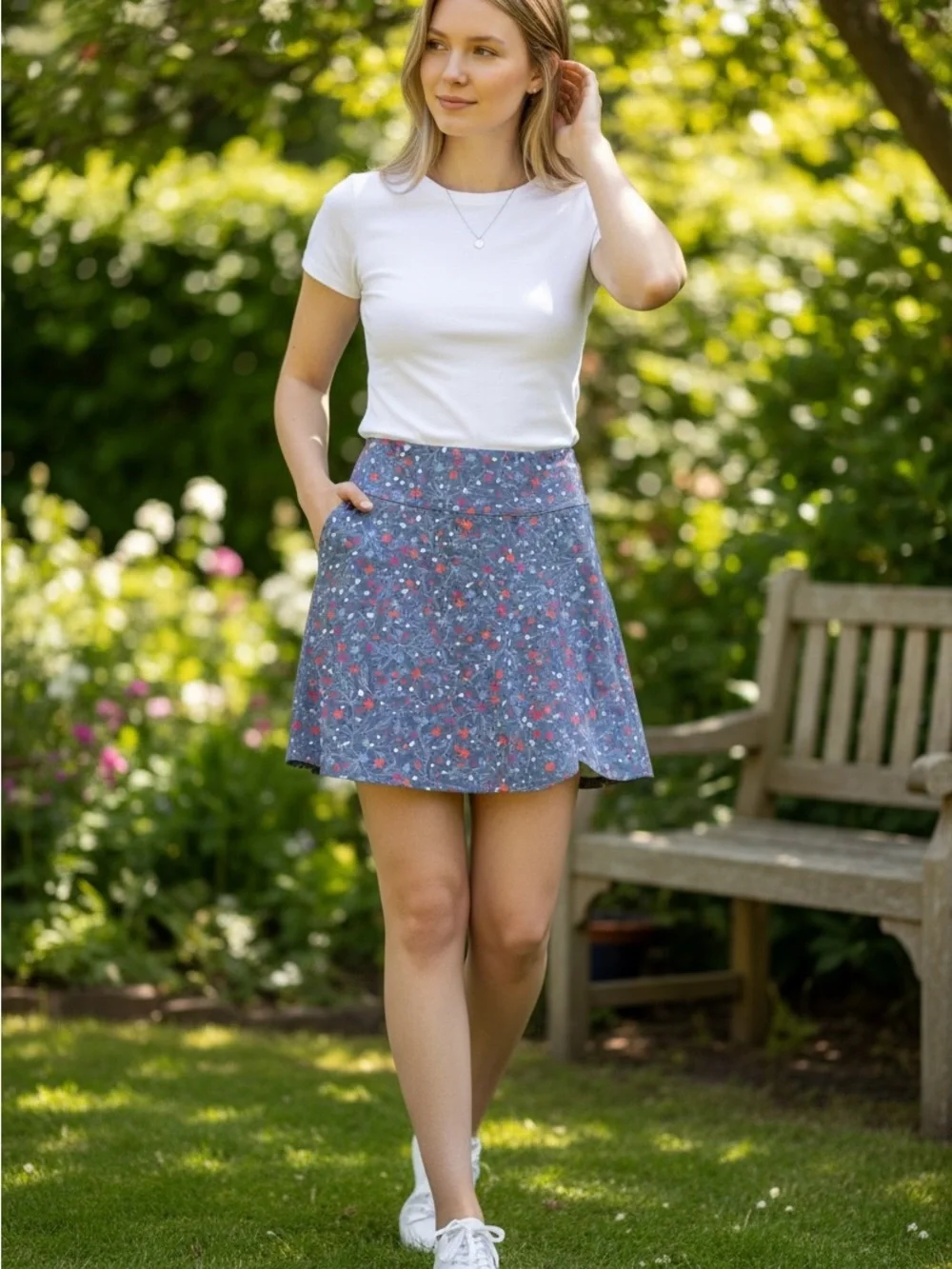 Title Nine Flora Floral Tennis Athletic Skirt Skort